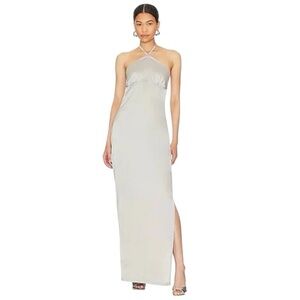 OW Collection SAGA Maxi Dress Halter Grey XL